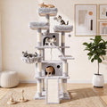 70 Inch Tall Cat Tree Tower for Indoor Cats, Multi-Level Large Cat Condo with Scratching Posts, Hammock & Perches, Sturdy Activity Center for Big Cats/Light Grey - color: Light Grey