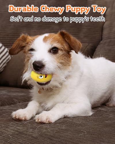 Squeaky Dog Toys, Soft Puppy Egg Balls, Funny Interactive Squeak Pet Chew Toy, [5 Pack] Fetch Play Balls Toy for Puppies Small Medium Breeds, 2.6"*1.8" - style: 5 PACK - B