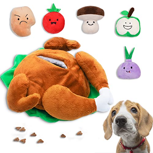 Thanksgiving Dog Toy, Hide and Seek Turkey Puzzle for Small Dogs - style: J-Turkey