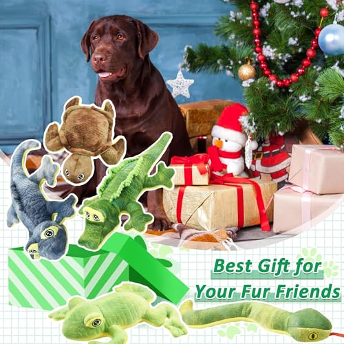 LECHONG Stuffed Animal Dog Toys, 5 Pack Tough Squeaky Dog Toys, Plush Toys Assortment, Great Value Pet Toys Bundle, Woodland Series Chew Toys for Large Medium and Small Dogs Puppy Pet Toys - size: 5 pack- Woodland
