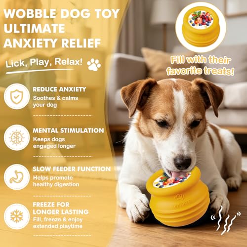 Treat Dispensing Dog Toy, Long-Lasting Interactive Puzzle Toys for Dogs, Stuffable Dog Enrichment Frozen Lick Treat Toy for Boredom, BPA Free Silicone Fetch Catch Chew Toy (Orange,M) - color: Orange, size: M