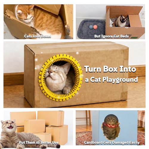 Cat Self Groomer Arch for Cardboard Boxes(Yellow | Refill) - color: Yellow