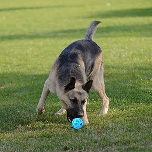 2 Pcs Dog Toy Teeth Ball,Dog Puzzle Toy,Treat Dispensing Dog Toys,Non Toxic Tear Resistant Natural Rubber Toy Ball for Pet Teeth Cleaning/Chewing/Playing/Training (Blue+Blue, 3.15in) - color: Blue+Blue, size: 3.15in