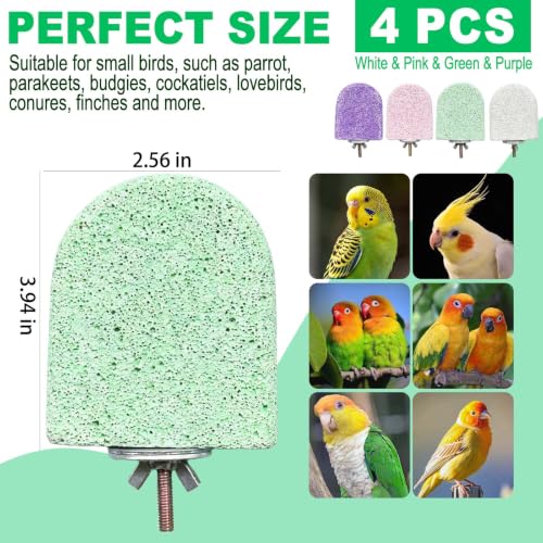 4Pcs Bird Beak Grinding Stone Lava Ledge Parrot Perch Stand Platform,Color - color: 4Pack Colorful | S