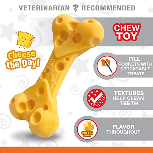 Nylabone Power Chew Cheese Bone Dog Chew Toy, Cheese Flavor, X-Large - color: Cheese, size: X-Large