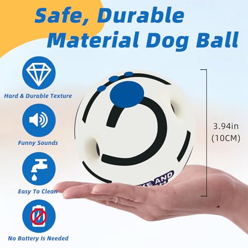 Glow in The Dark Dog Toys Ball, L, 3.94 in (10 cm) - color: Luminous, size: L 3.94 in (10 cm)