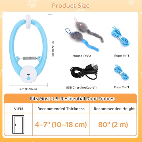 Automatic Interactive Cat Toys for Indoor Cats Hanging Cat Toy, Blue