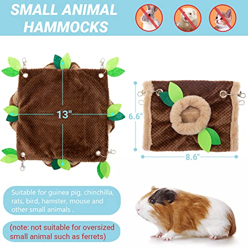 Guinea Pig Hideout, Fleece Rat Tunnel & Hammock Set House Cage Accessories