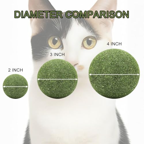 Catnip Balls for Cats - 4 inches Diameter Catnip Ball, Interactive Cat Toy for Indoor Cats, Cat Nip Licking Balls - size: 4 inch