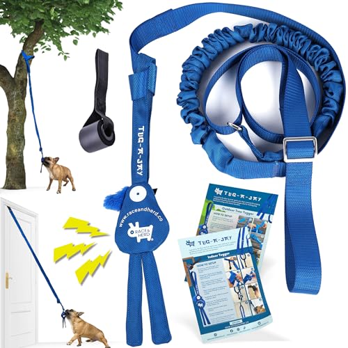 Race&Herd Tug-A-Jay Tether Tug Outdoor Dog Toy — Bungee Tug Rope - color: Tree Tugger