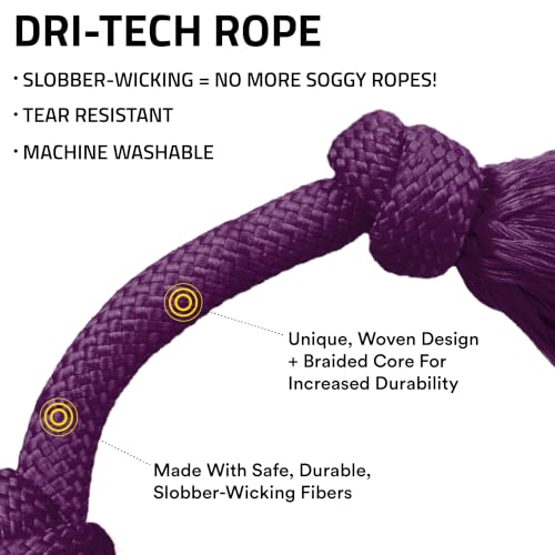 Playology Tug Rope Dog Toys for Medium Dogs - Medium, Bacon Scent - size: Medium, style: Bacon