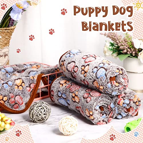 Tatuo 4 Pcs Fleece Dog Blankets for Puppy Cat, Black, 30 x 20.5 in, Paw - color: Black, size: 30 x 20.5 in