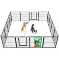 FXW Rollick Dog Playpen, Indoor, Yard & RV Camping, 32" H, 16 Panels - color: Black, size: 32"H