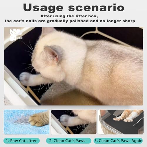 Cat Nail File Scratcher - 4 Pack Replaceable Nail Fil for Cat Litter Box, Self-Adhesive Sand Paper Scratcher Trim for Cat & Dog Scratching Board. - size: 4 Pack