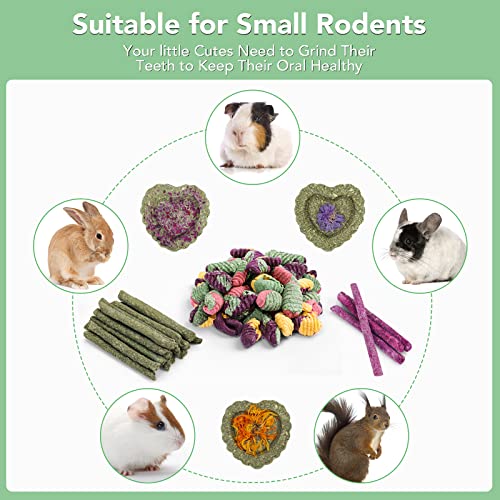 Rabbit Chew Toys Teeth Timothy Hay Sticks, Guinea Pig Chew Treats Toys - size: 36Pack-sticks Set