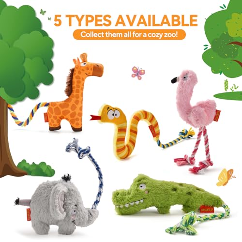 AUSCAT Plush Dog Rope Toy, Durable Squeaky Dog Toys for Puppy Small Medium Dogs (Not for Aggressive Chewers), Giraffe - color: Giraffe