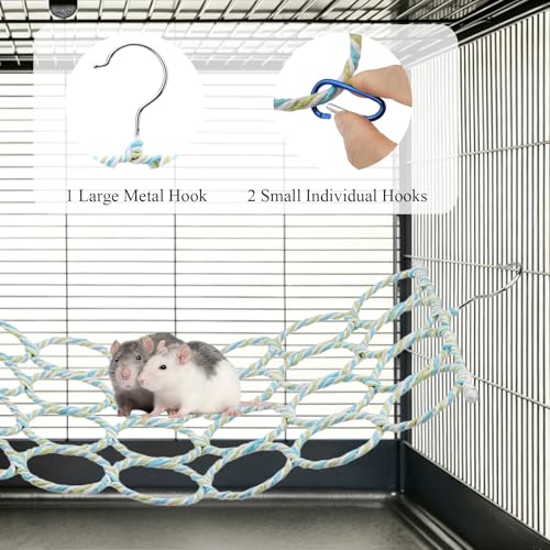 Hypeety Rat Climbing Rope Net Small Pet Hanging Rope Swing, 28-Ring, 2pcs - color: 28-ring