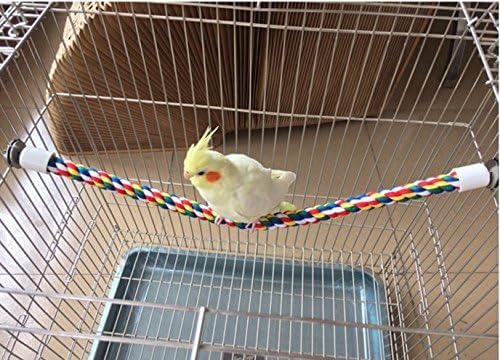Bird Rope Perches,Parrot Toys 36 inches Rope Bungee Bird Toy (36 inches)[1 Pack] - size: 36 inches