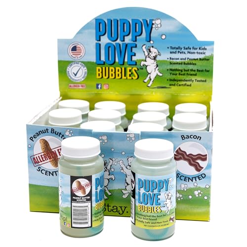 Atomic Bubbles: Puppy Love Bubbles: Birthday Cake Scented 2 Pack - 4oz Bottles, Dog Interactive Toy, Pet Safe, Non-Toxic, Indoor/Outdoor, Long Lasting - style: Birthday Cake