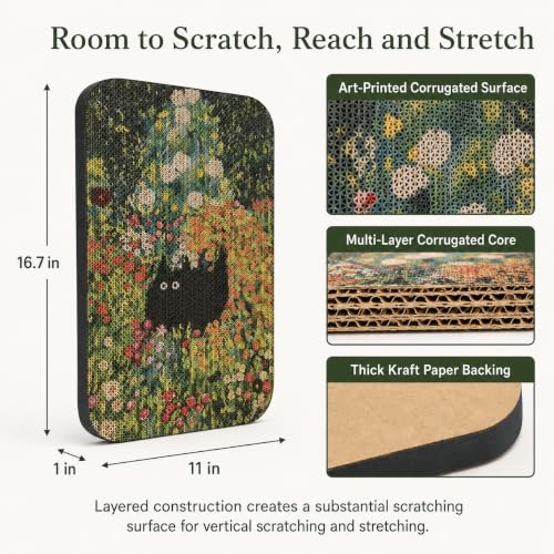 2 Pack Cat Wall Scratcher, Art Cat Scratching Board for Cats - color: Window & Garden