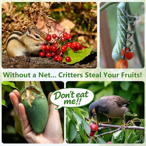 Jevrench 2-Pack 4 x 6 ft Garden Netting Bags with Zipper and Drawstring - size: 4 x 6ft – 2 Pack
