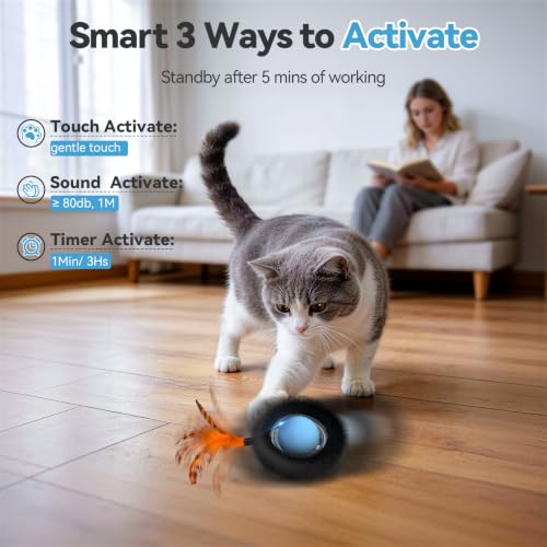 Interactive Cat Toy Ball-Automatic Motion Activated Moving Ball Toys - color: Blue