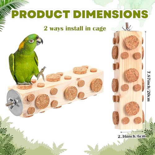 Skyygemm 2 Pcs Bird Foraging Toys Wood Parrot Chew Toys, 7.9 Inch