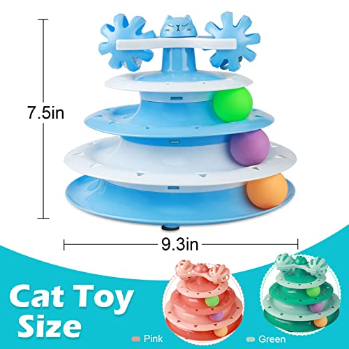 UPSKY Cat Toy Roller 4-Level Turntable with Colorful Balls and Bell Ball - color: C-Gradient Blue