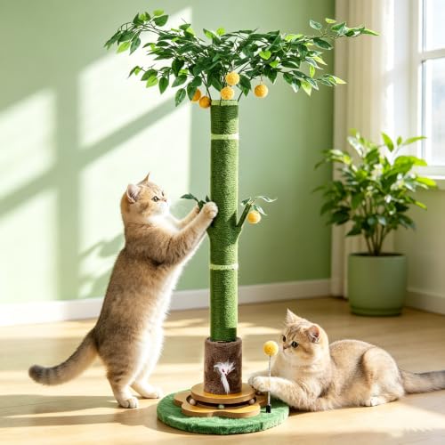 47'' Extra Tall Cat Scratching Post, Cute Cat Scratching Post for Indoor
