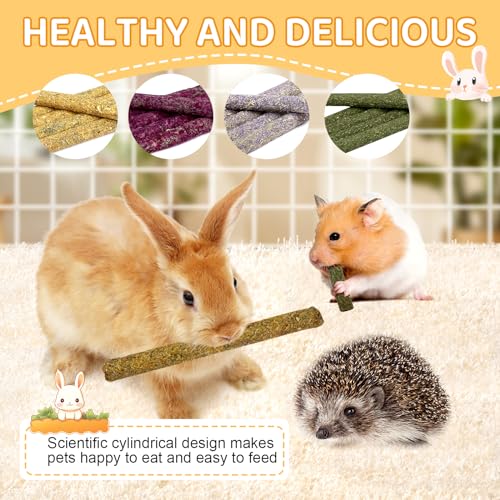 52Pcs Rabbit Chew Sticks, Guinea Pig Toys, Natural Timothy Teeth Stick - size: 52Pack-Sticks