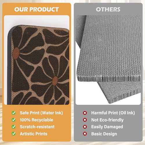2 Pack Cat Wall Scratcher, Art Cat Scratching Board for Cats - color: Black & White 4