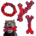 3Pack Bone Indestructible Dog Chew Nylon Toys for Aggressive Chewers - color: Red