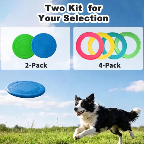 Dog Flying Disc, 2 Pack Dog Frisbee Toy Gift Set for Medium & Large Dogs - size: 2PC