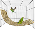 Bird Seagrass Mat 30 x 7 Inch Parrot Natural Seagrass Woven Net Hammock Parakeet Climbing Rope Ladder Mat Chew Toys Cage Accessories for Pigeon Macaw Cockatiel Conure Cockatoo Rat Bearded Dragon - size: 1Pc 30" × 7"