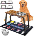 Elevated Dog Bowls for Large Extra Large Dogs with Mat, 4 Height Adjustable, 2 Stainless Steel Dog Bowls 3000ml,101oz - color: H:11.8-18.8", 101oz Bowls & Mat