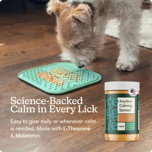Reggie Calming Peanut Butter for Dogs, 100% Natural Dog Peanut Butter with Melatonin & L-Theanine, Lick Mat Spread for Short-Term Dog Anxiety Relief, Made in USA 16oz - size: 1PK - 16oz