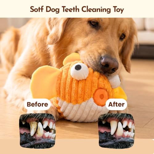 Dog Toys for Small Dogs, Squeak Plush Dog Toy with Crinkle Fins for Medium Breeds, Tough Stuffed Animal Puppy Chew Toys for Teething, Interactive Pet Supplies to Keep Them Busy - color: Fish