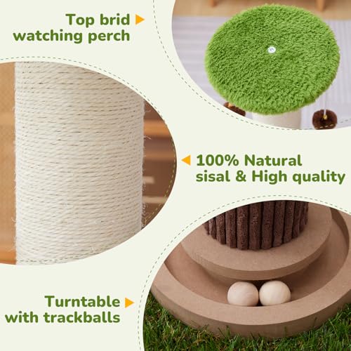 Woochpet 34" Tall Cat Scratching Posts,Heavy Duty and Thicker Cat Scratcher - color: Green