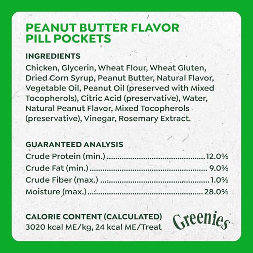 Greenies Pill Pockets Large Size Dog Treats, Peanut Butter, 7.9 oz - size: 30 Count (Pack of 1)