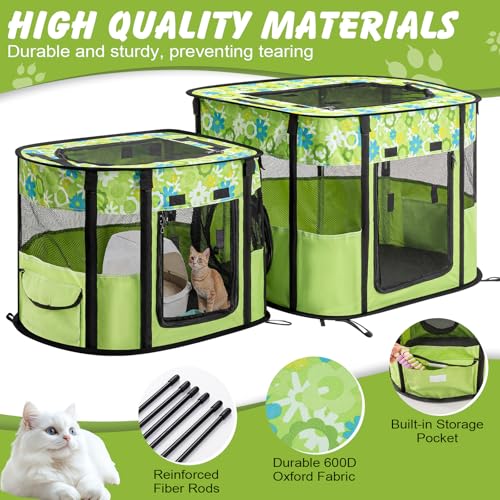 Portable Cat Playpen, Foldable Indoor Outdoor Pet Tent with 2 Areas - style: 32 x 24 x 22 inch and 22.5 x 18 x 18 inch