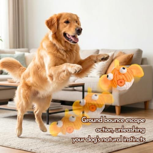 Dog Toys for Small Dogs, Squeak Plush Dog Toy with Crinkle Fins for Medium Breeds, Tough Stuffed Animal Puppy Chew Toys for Teething, Interactive Pet Supplies to Keep Them Busy - color: Fish