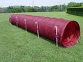 14' Dog Agility Tunnel with Stakes, Multiple Colors Available (Burgundy) - color: Burgundy
