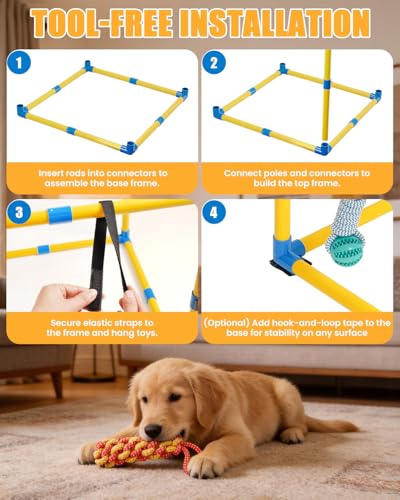 Indoor Puppy Play Gym, Dog Jungle Gym for Small Dogs, 23.6"x 23.6" - size: 23.6 x 23.6 x 23.6inch