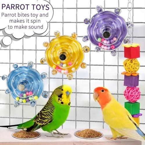 Budgie Toys, Parakeet Training Toy, Interactive Bird Educational Toy For Small Birds, Cockatiel Toys, Fun Parakeet toys, Lovebird toys, Quaker Parrot toys, Bird Toys For Conures, Sun Conure toys(Blue) - color: Blue