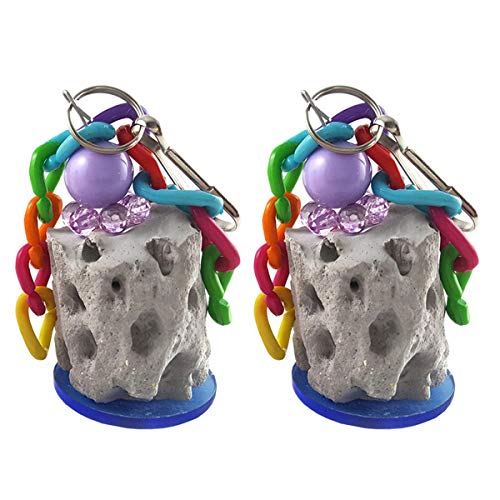 Wontee Bird Calcium Chew Grinding Treats Toy for Parakeet, 2 Pack - size: B (2 Pack)