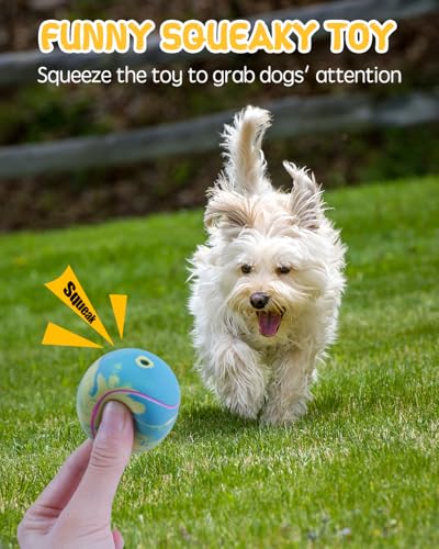 SCHITEC Dog Squeaky Toy Balls, Puppy Tennis Balls for Fetch Play, Interactive Latex Squeak Pet Toy for Puppies Mini Breed Small Dogs - size: For Mini/Small Dogs, style: Tennis Ball