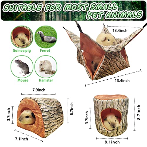 EAEDMY Guinea Pig Rat Ferret Tree Hole Bed and Hammock Tunnel, Hanging Bunk, Parrot Bird Hideout, Small Animals Soft Bed (5.Tunnel Bed) - color: 5.Tunnel bed