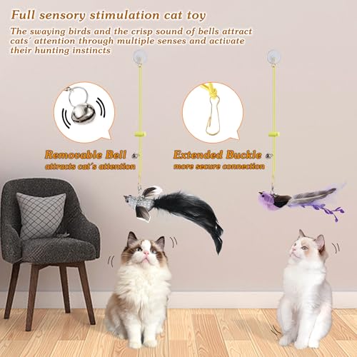 Cat Bird Toy for Indoor Cats Self Play - color: 12 Hanging /Bird /Wand