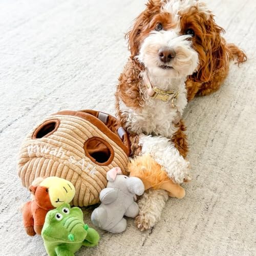 CHEWFFON Noah's Ark Burrow Dog Toy, 5-Pack Hide and Seek Toy - style: Noah's Ark
