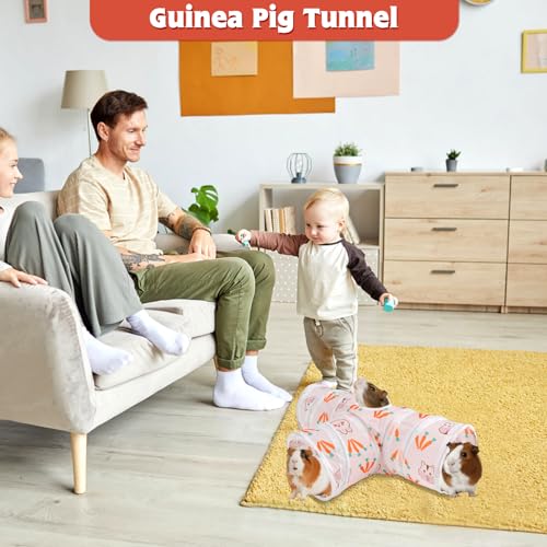 YUEPET Bunny Tunnels & Tubes, Collapsible 3 Way Rabbit Hideout Tunnel - color: White